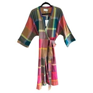 NWT RUJUTA SHETH Tara Wrap Dress Madras Chex XL-1X